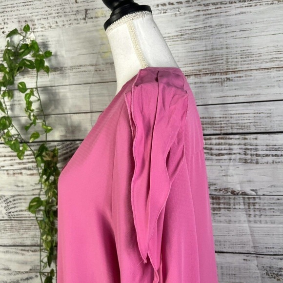 Gibson & Latimer Blouse Top size Small Rose PInk Mauve Lagenlook Wedding Modest - Picture 10 of 14